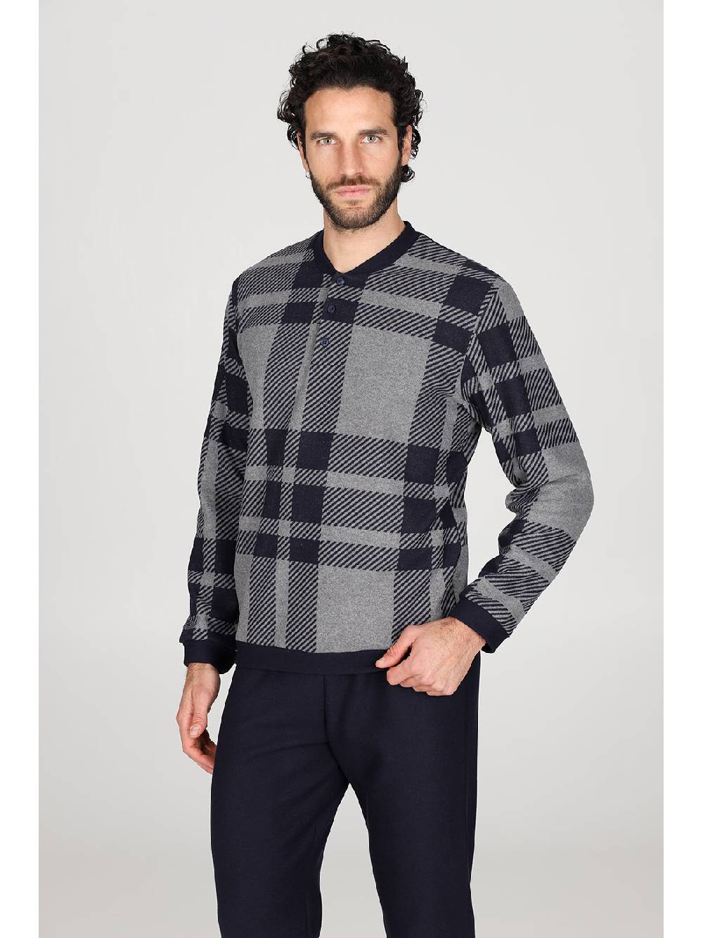 Julipet Pigiama serafino in confortevole jacquard di cotone Moda