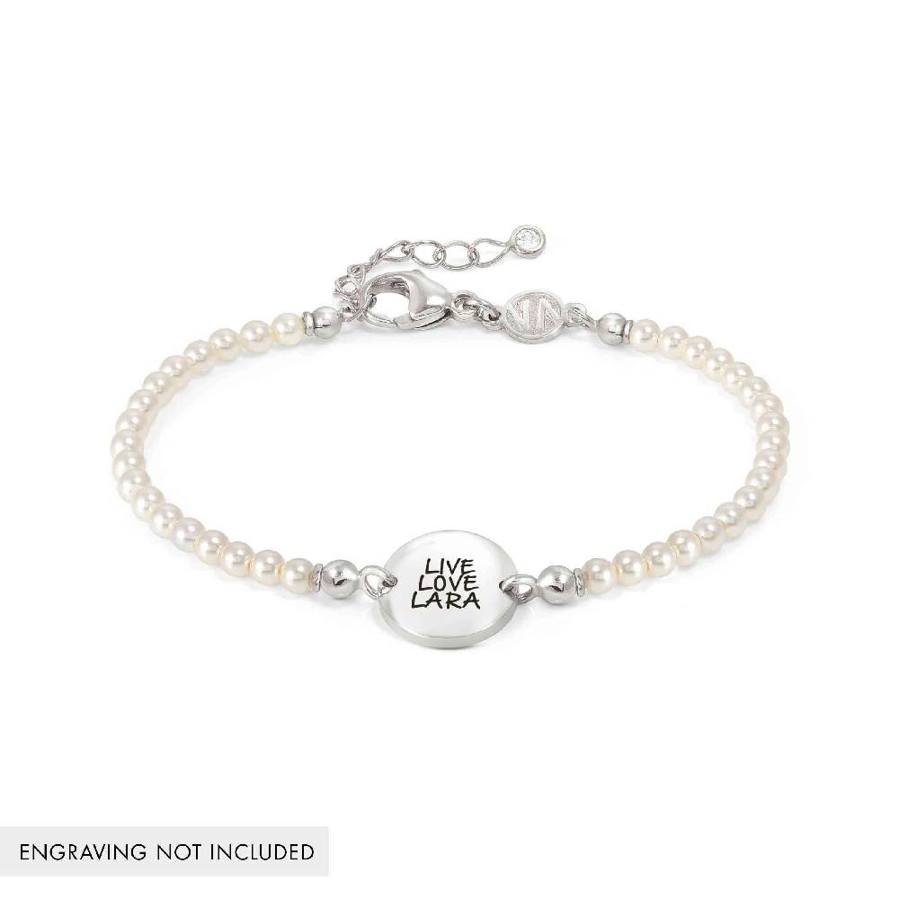 Nomination Bracciale Messaggi d'amore Tondo incidibile e Perle Spedizione Gratuita