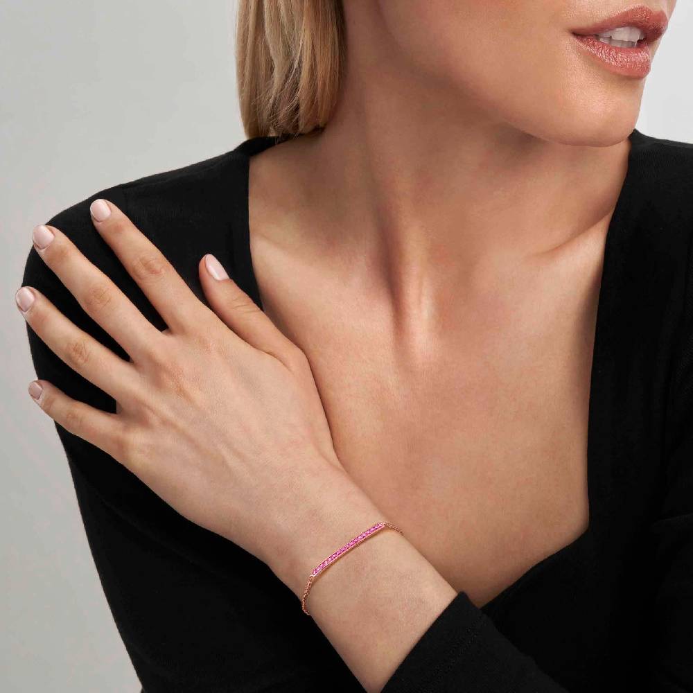 Nomination Bracciale Carismatica Centrale in Oro rosa e Pietre fucsia Vendita Economica