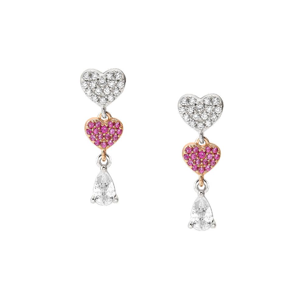 Nomination Orecchini Lucentissima Cuori e Cubic Zirconia Nuovo