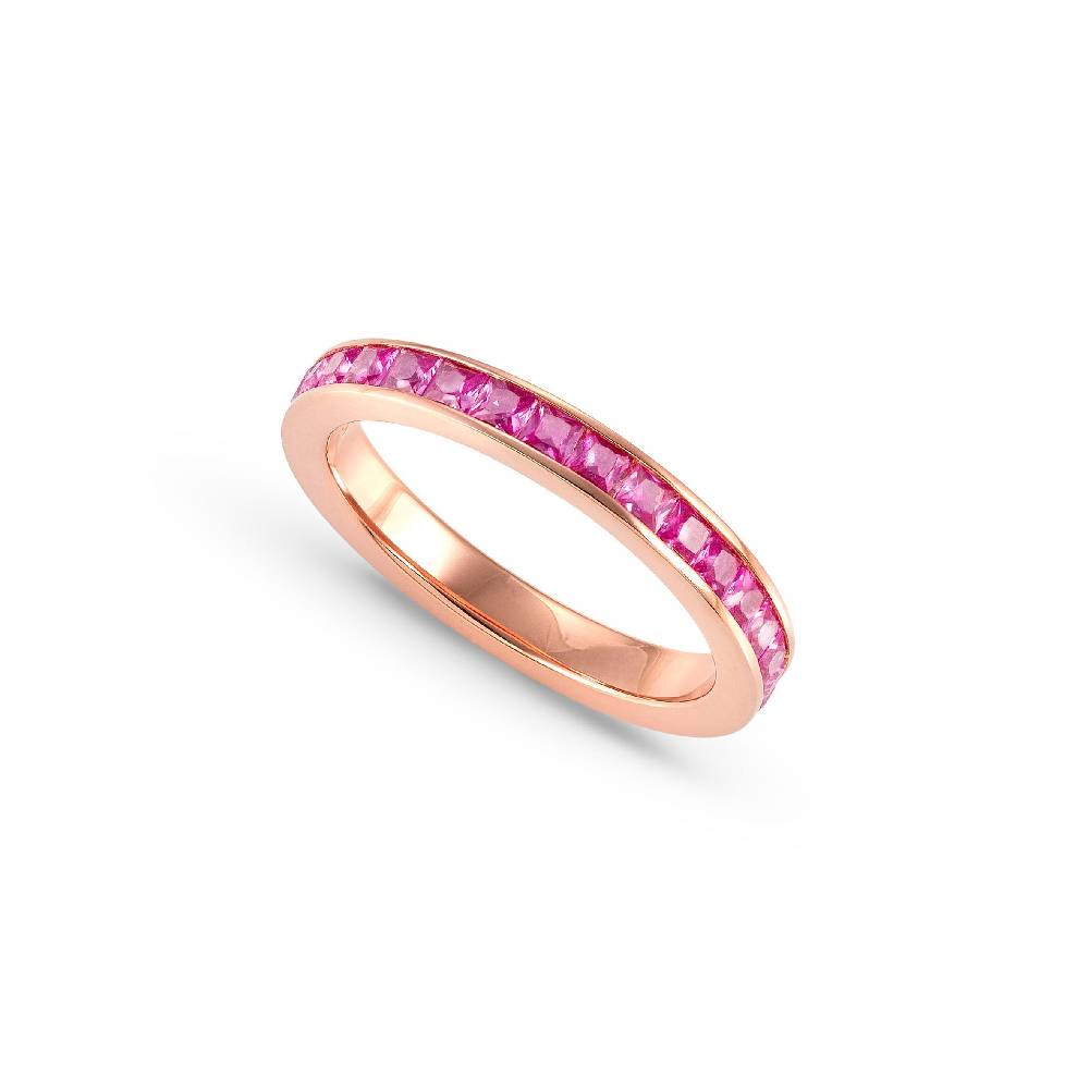 Nomination Anello Carismatica in Oro rosa e Pietre fucsia