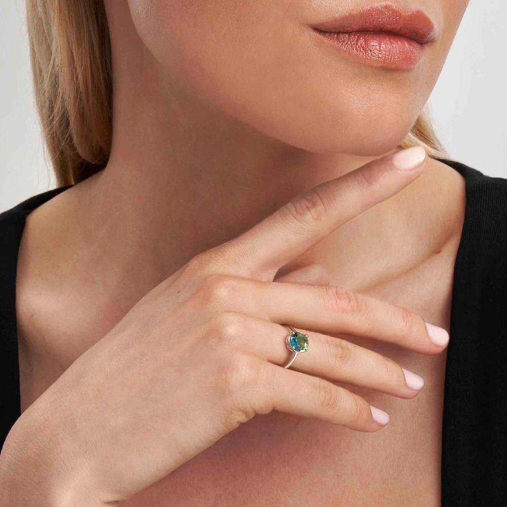 Nomination Anello Symbiosi con pietra bicolor verde azzurra Offerta