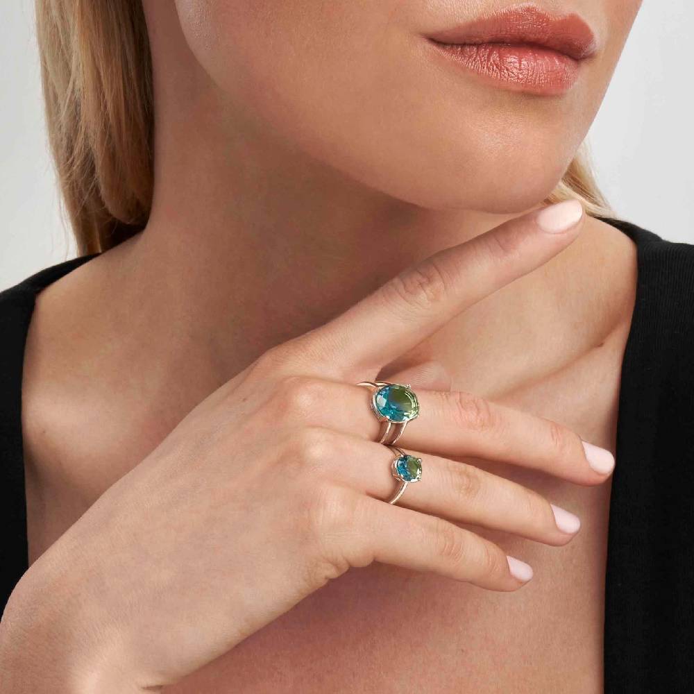 Nomination Anello Symbiosi con pietra bicolor verde azzurra Offerta