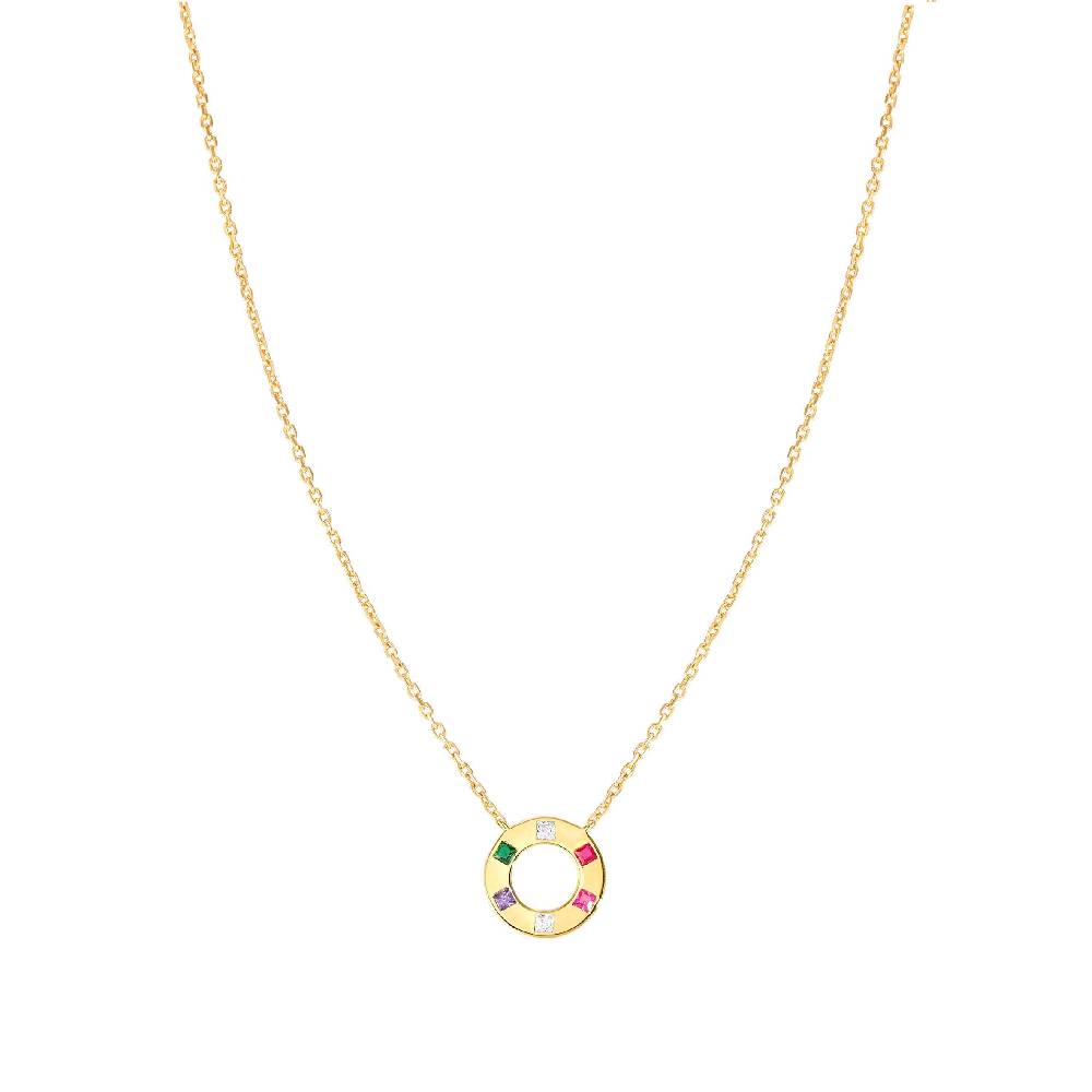 Nomination Collana Carismatica Tondo in Oro giallo e Cubic Zirconi Italy