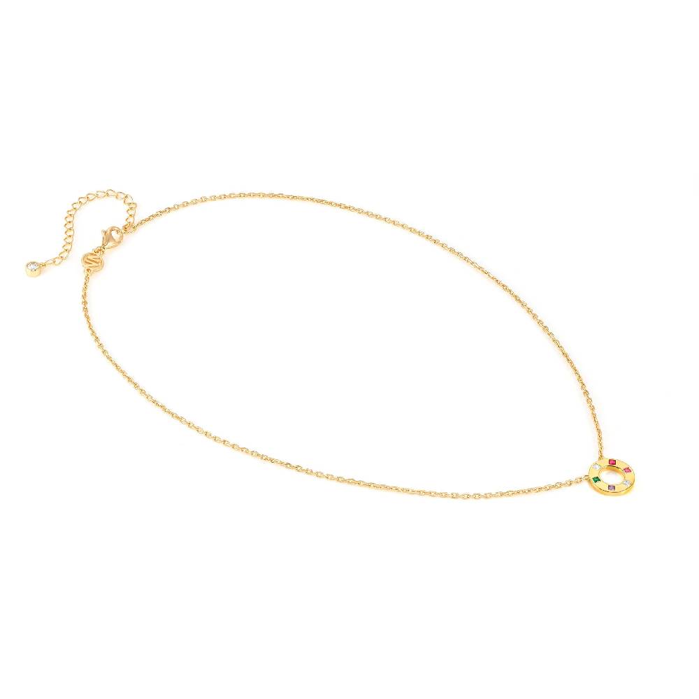Nomination Collana Carismatica Tondo in Oro giallo e Cubic Zirconi Italy