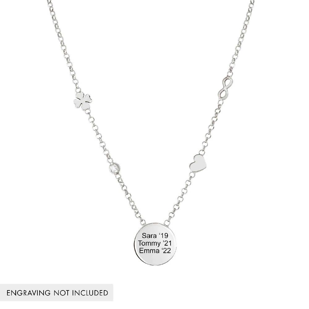 Nomination Collana Messaggi d'amore Tondo incidibile e mix simboli In Linea