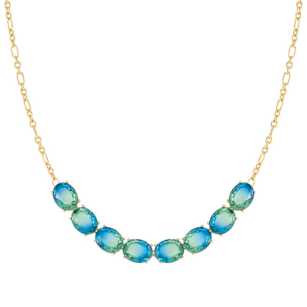Nomination Collana Symbiosi con pietre Bicolor celeste e verde