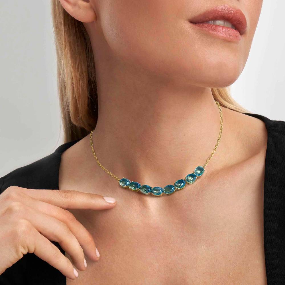 Nomination Collana Symbiosi con pietre Bicolor celeste e verde Qualità