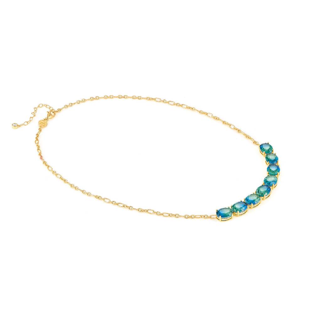 Nomination Collana Symbiosi con pietre Bicolor celeste e verde Qualità