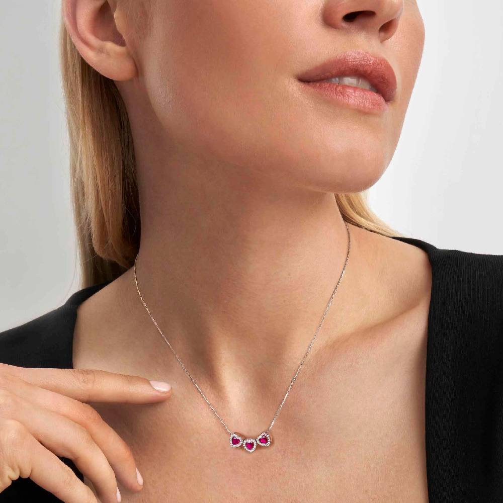 Nomination Collana All My Love con 3 Cuori e Zirconi Spedizione Gratuita