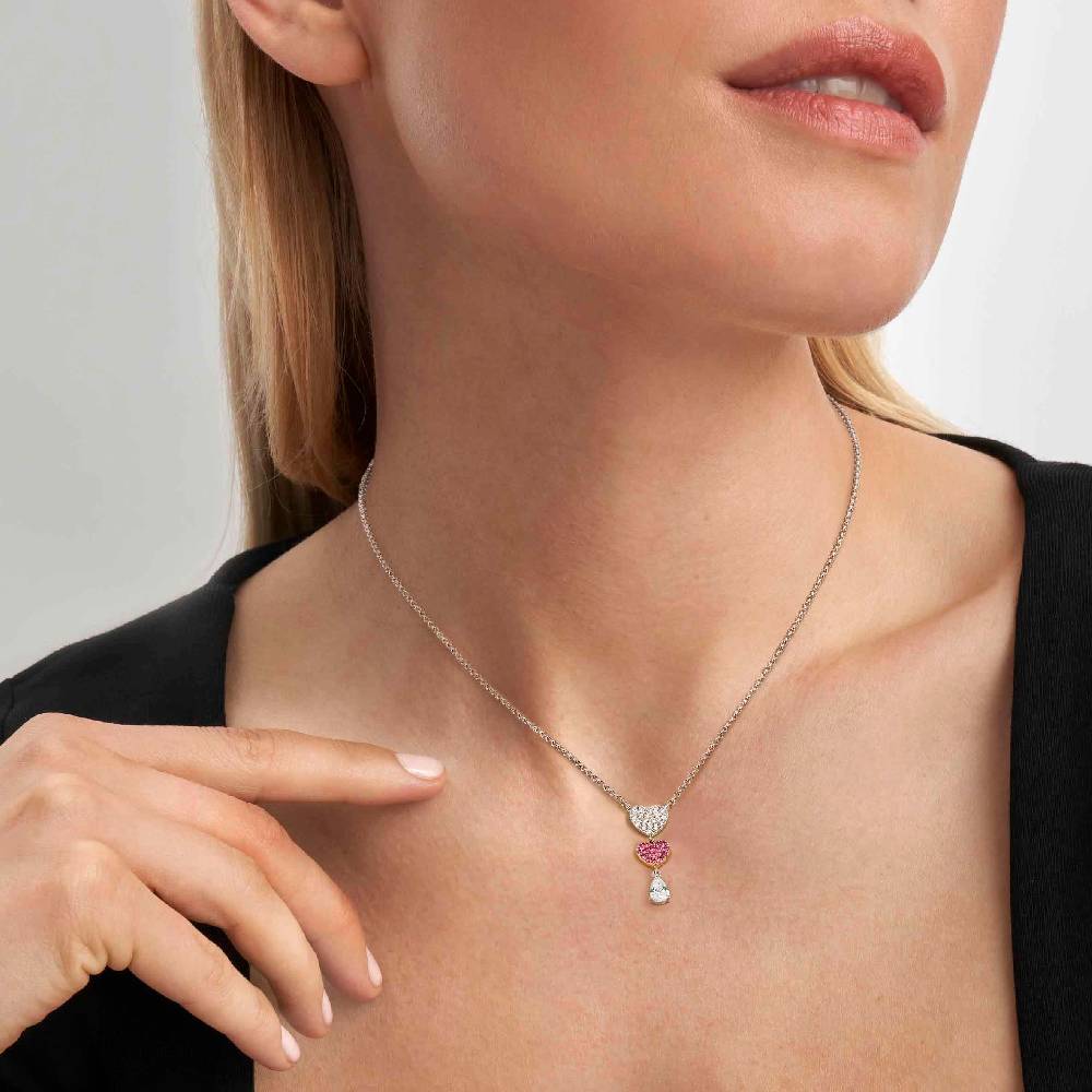 Nomination Collana Lucentissima Cuori e Cubic Zirconia a goccia Sconto