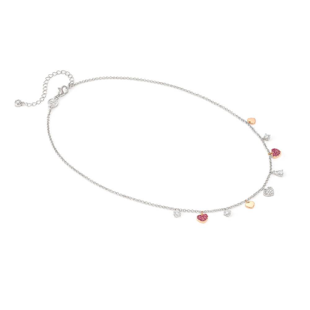 Nomination Collana Lucentissima Mix Pendenti Cuori e Cubic Zirconia In Vendita