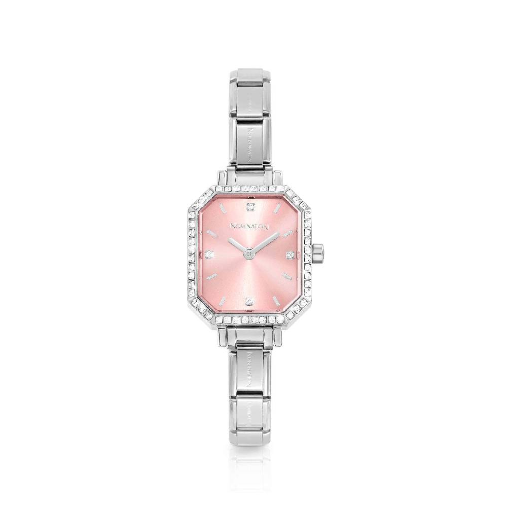 Nomination Orologio Composable Paris con Pietre rosa