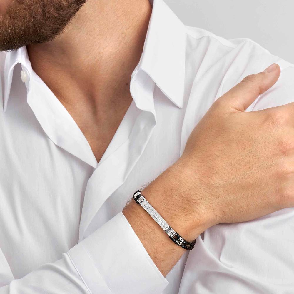 Nomination Bracciale Manvision in pelle sintetica nera Vendite Flash