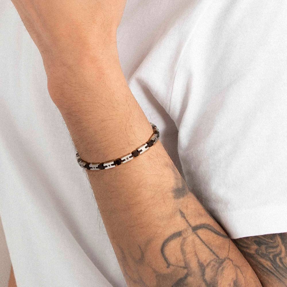 Nomination Bracciale Strong per lui con diamanti Esporta salva