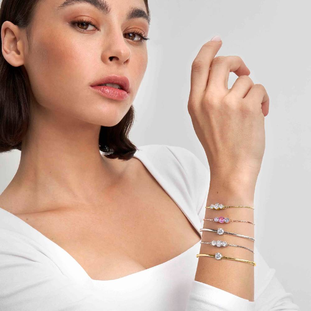 Nomination Bracciale Colour Wave con 3 pietre bianche Promozione Limitata