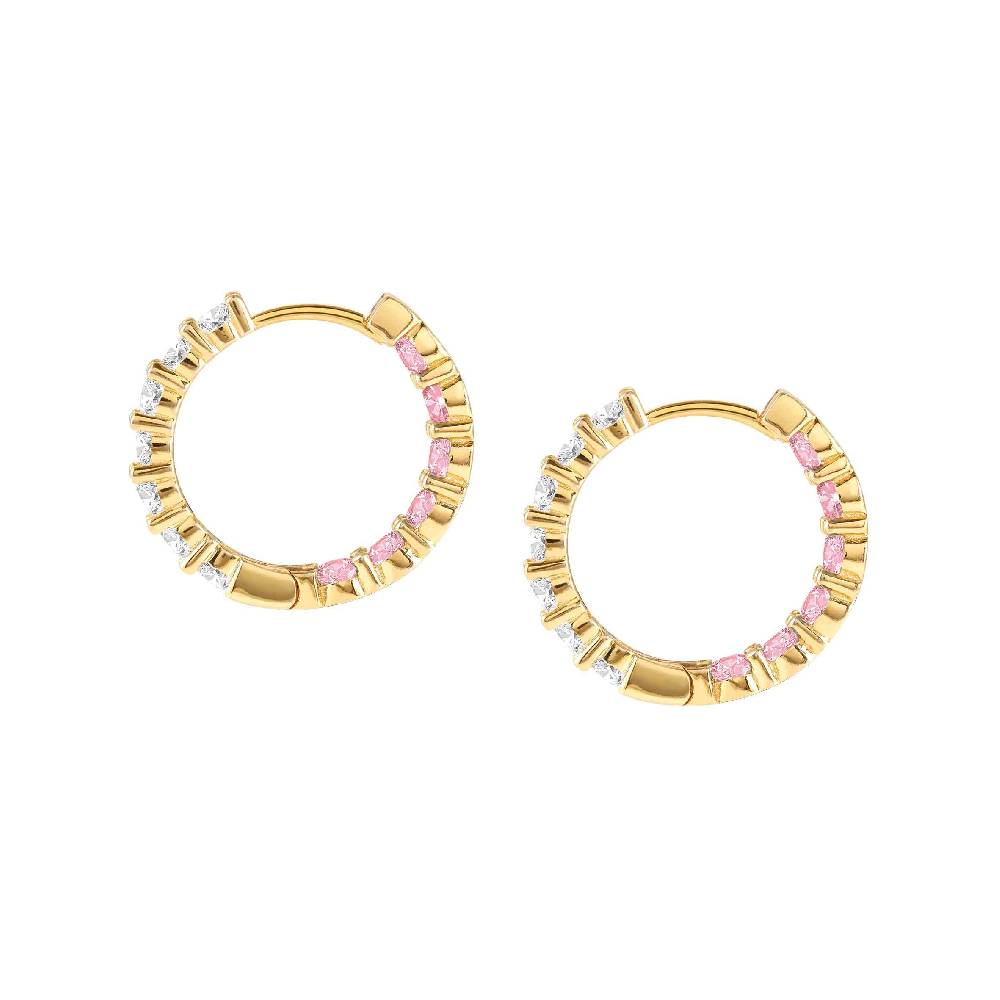Nomination Orecchini a cerchio Chic&Charm Joyful Edition Pietre Rosa e Bianche Offerta