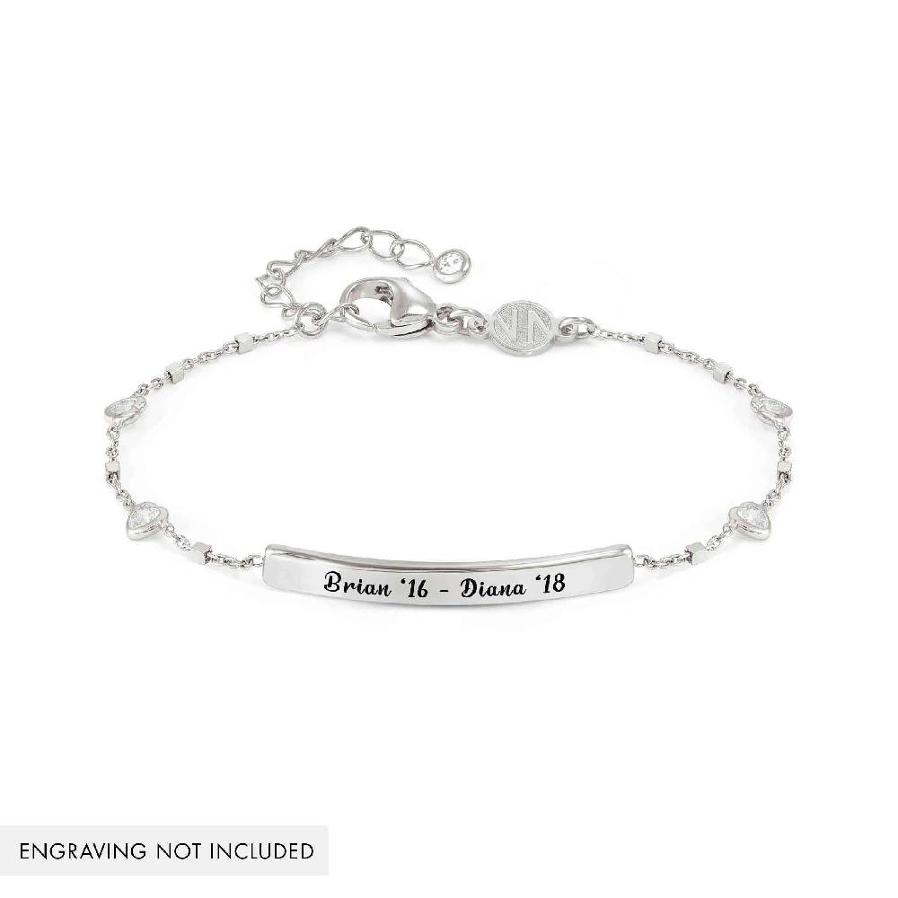 Nomination Bracciale Messaggi d'amore con Placca e Zirconi a cuore Shopping Online