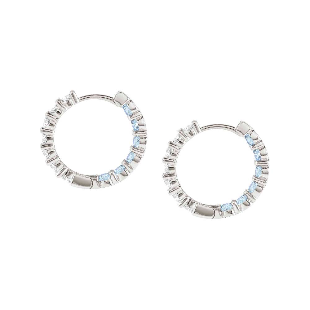 Nomination Orecchini a cerchio Chic&Charm Joyful Edition Pietre Azzurre e Bianche Moda