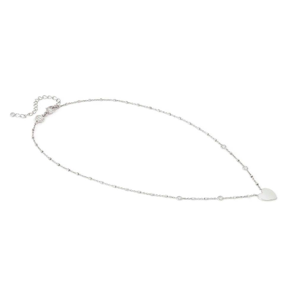 Nomination Collana Messaggi d'amore Cuore incidibile e Pietre bianche Affare Del Giorno
