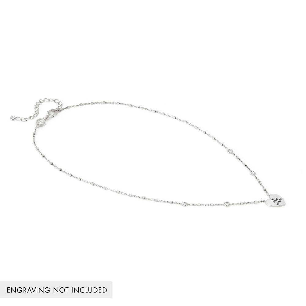 Nomination Collana Messaggi d'amore Cuore incidibile e Pietre bianche Affare Del Giorno
