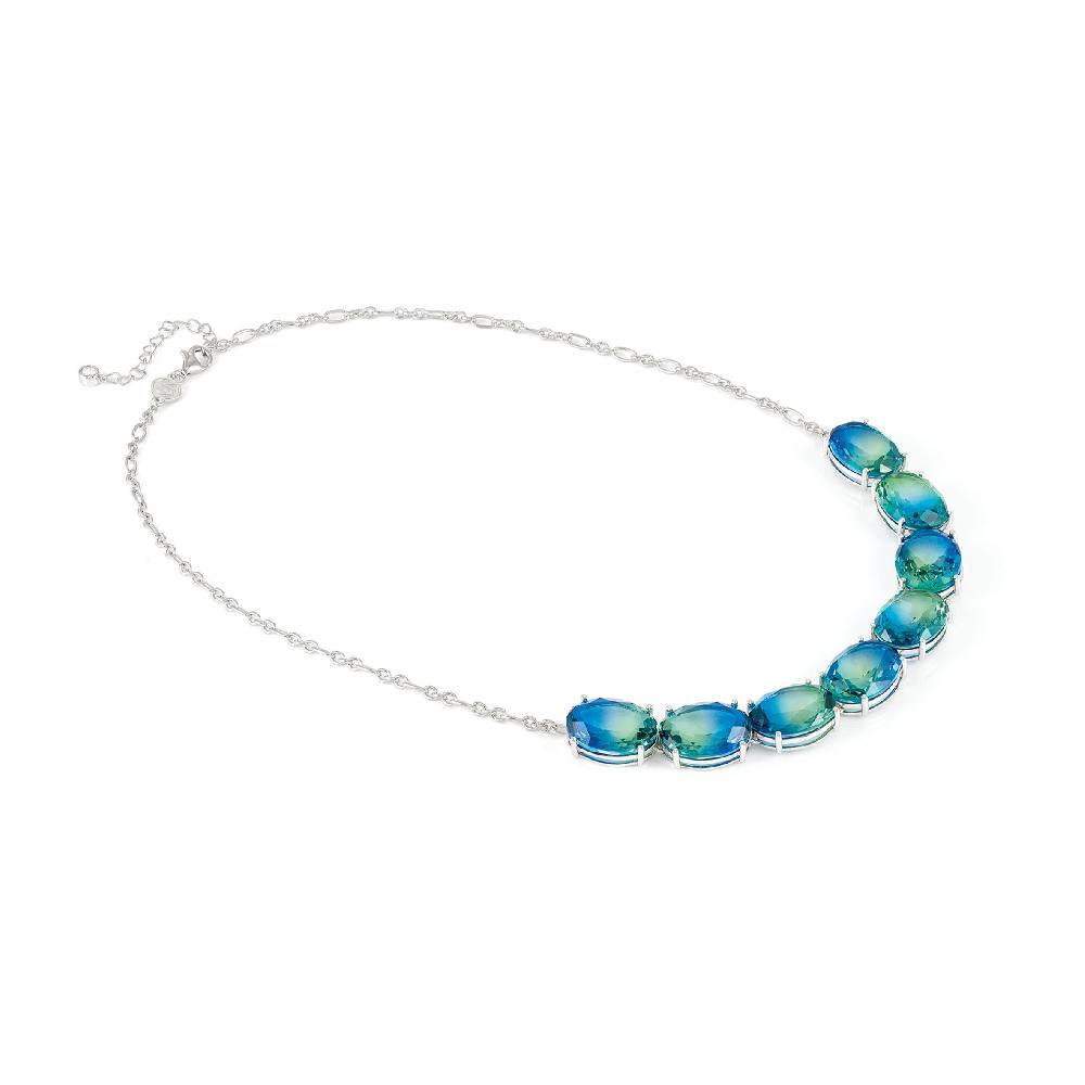 Nomination Collana Symbiosi con pietre Bicolor grandi celeste e verde Sottocosto