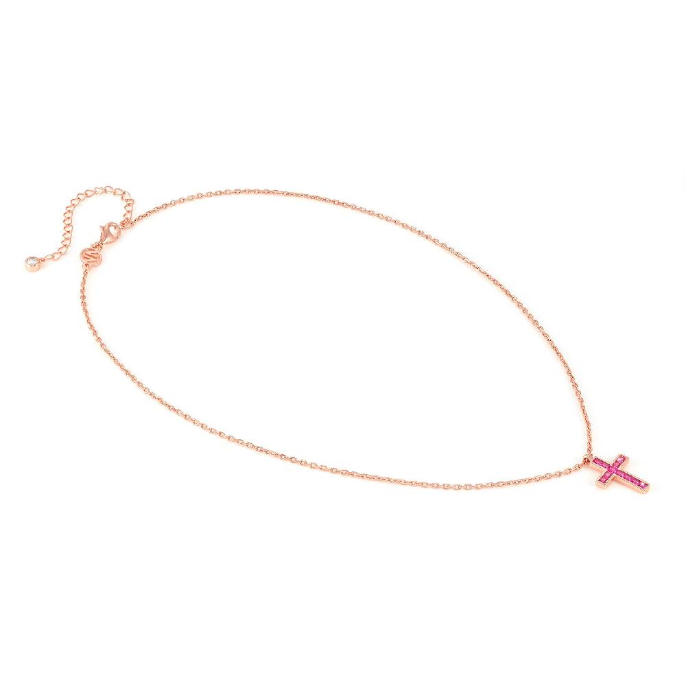 Nomination Collana Carismatica Croce e CubIc Zirconia fucsia Online