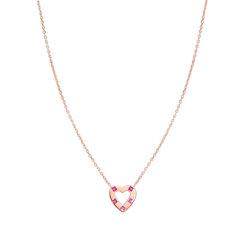 Nomination Collana Carismatica Cuore e CubIc Zirconia fucsia In Vendita