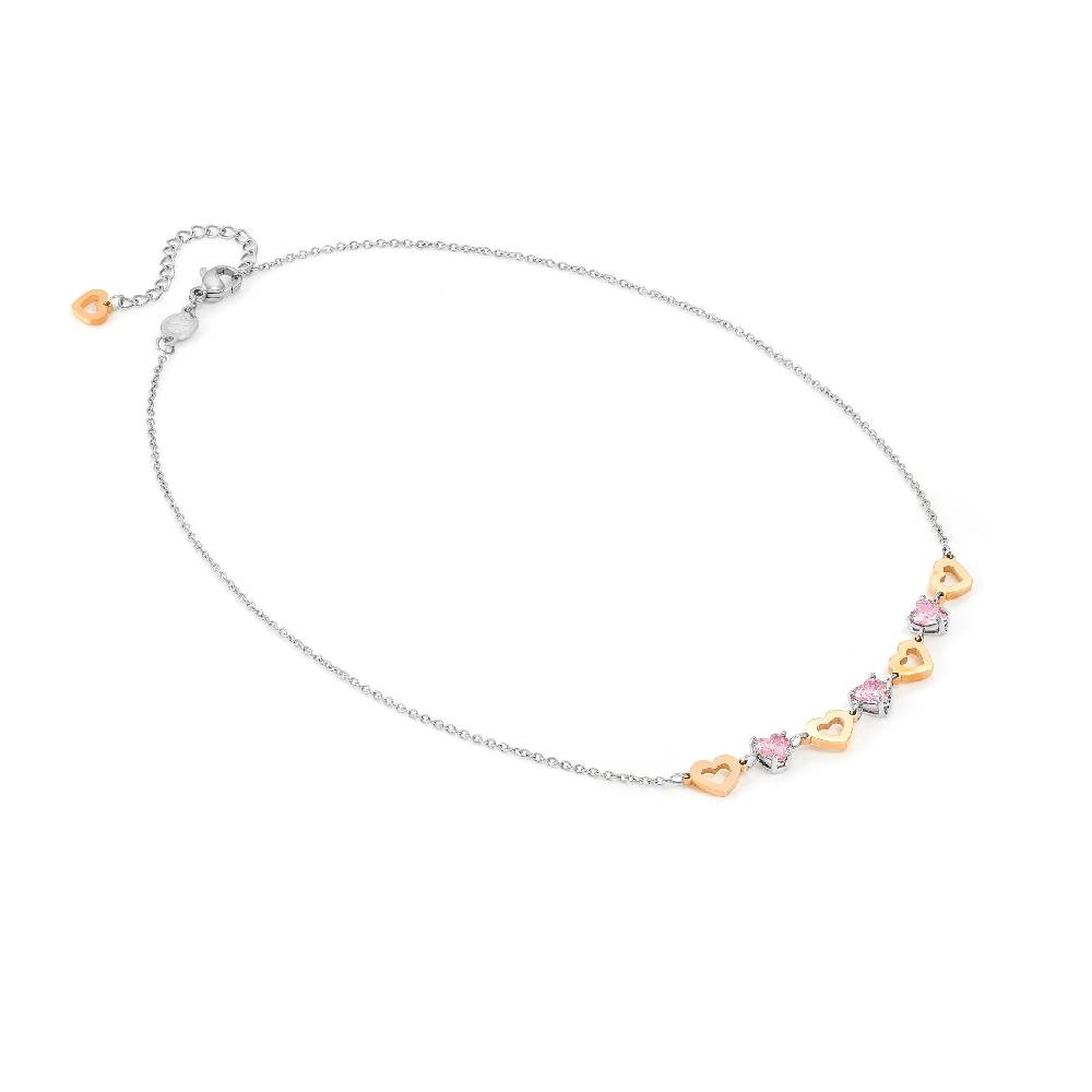 Nomination Collana Principessina pietre rosa e cuori Spedizione Gratuita