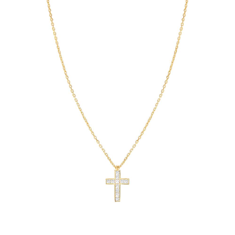 Nomination Collana Carismatica Croce in Oro giallo e CubIc Zirconia bianchi Offerte