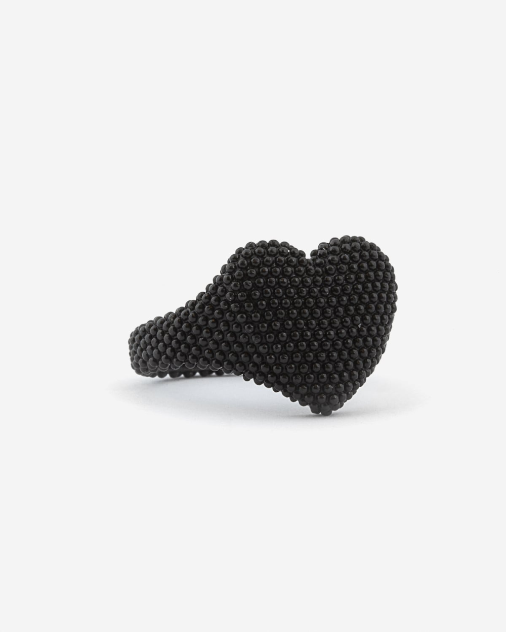 ﻿Nove25 ANELLO CHEVALIER CUORE PUNTINATO TOTAL BLACK Promozione