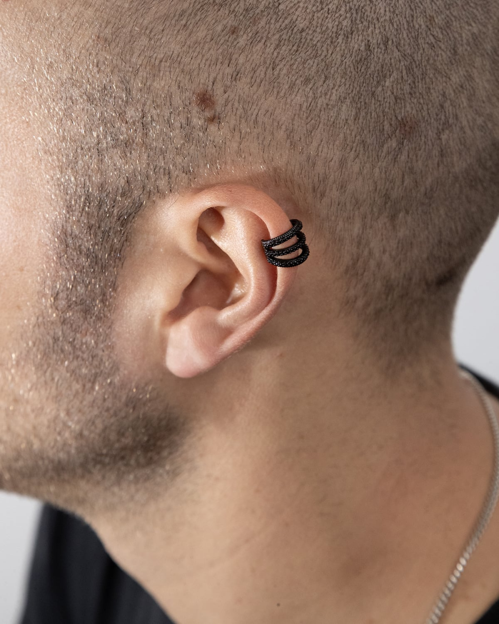 Nove25 EAR CUFF TRIPLE BLACK TIE CON BRILLANTI NERI Convenienza