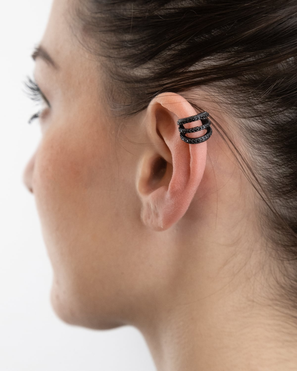 Nove25 EAR CUFF TRIPLE BLACK TIE CON BRILLANTI NERI Convenienza