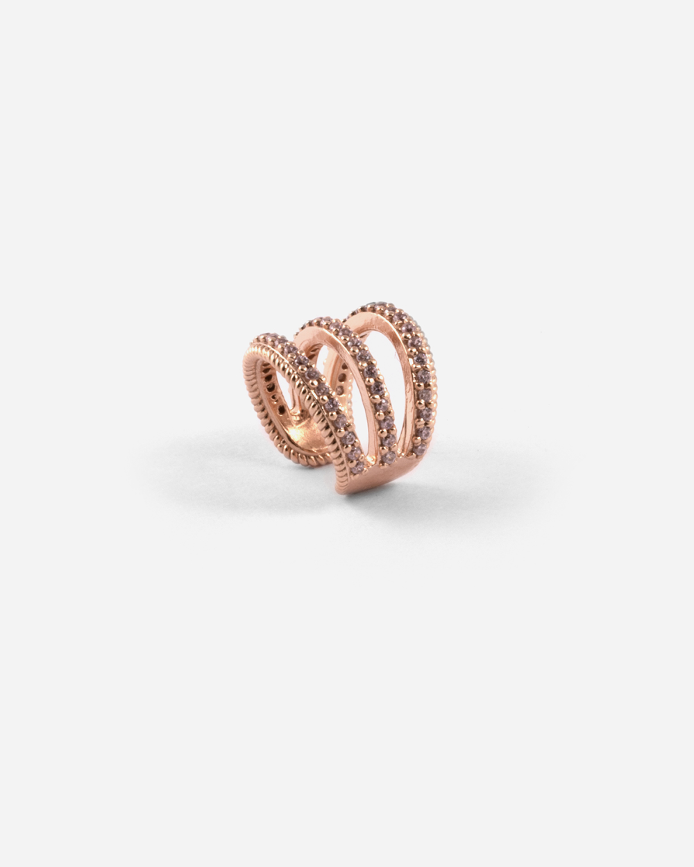 Nove25 EAR CUFF TRIPLE ROSE TIE PLACCATO ORO ROSA