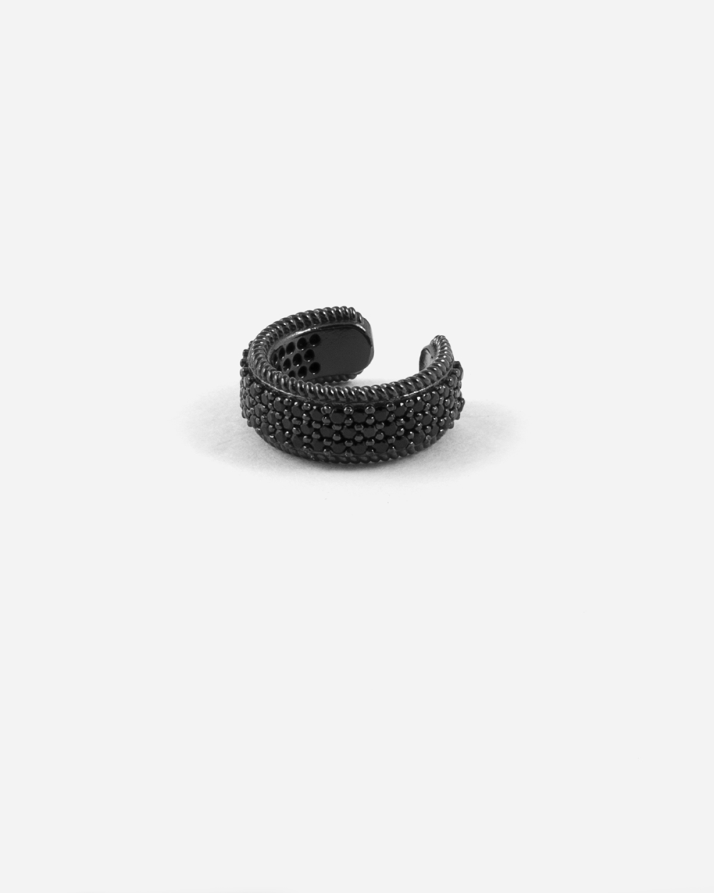 Nove25 EAR CUFF BRIGHT BLACK WRAP CON BRILLANTI NERI Saldi Di Fabbrica