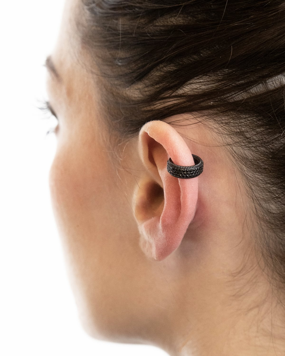 Nove25 EAR CUFF BRIGHT BLACK WRAP CON BRILLANTI NERI Saldi Di Fabbrica