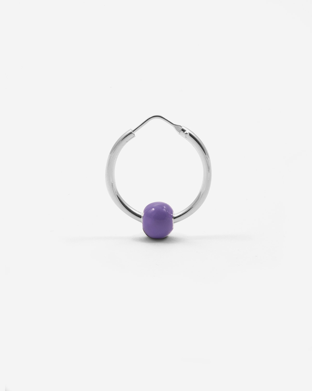 Nove25 ORECCHINO SINGOLO PIERCING SFERA SMALTO LILLA Nuova