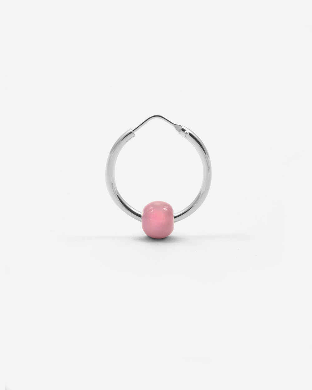 Nove25 ORECCHINO SINGOLO PIERCING SFERA SMALTO ROSA Moda