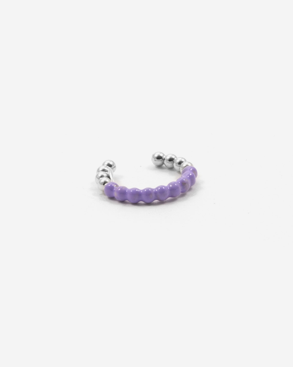Nove25 EAR CUFF ORECCHINO SENZA BUCO PALLINE UN GIRO SMALTO LILLA 50% di sconto per tempo limitato