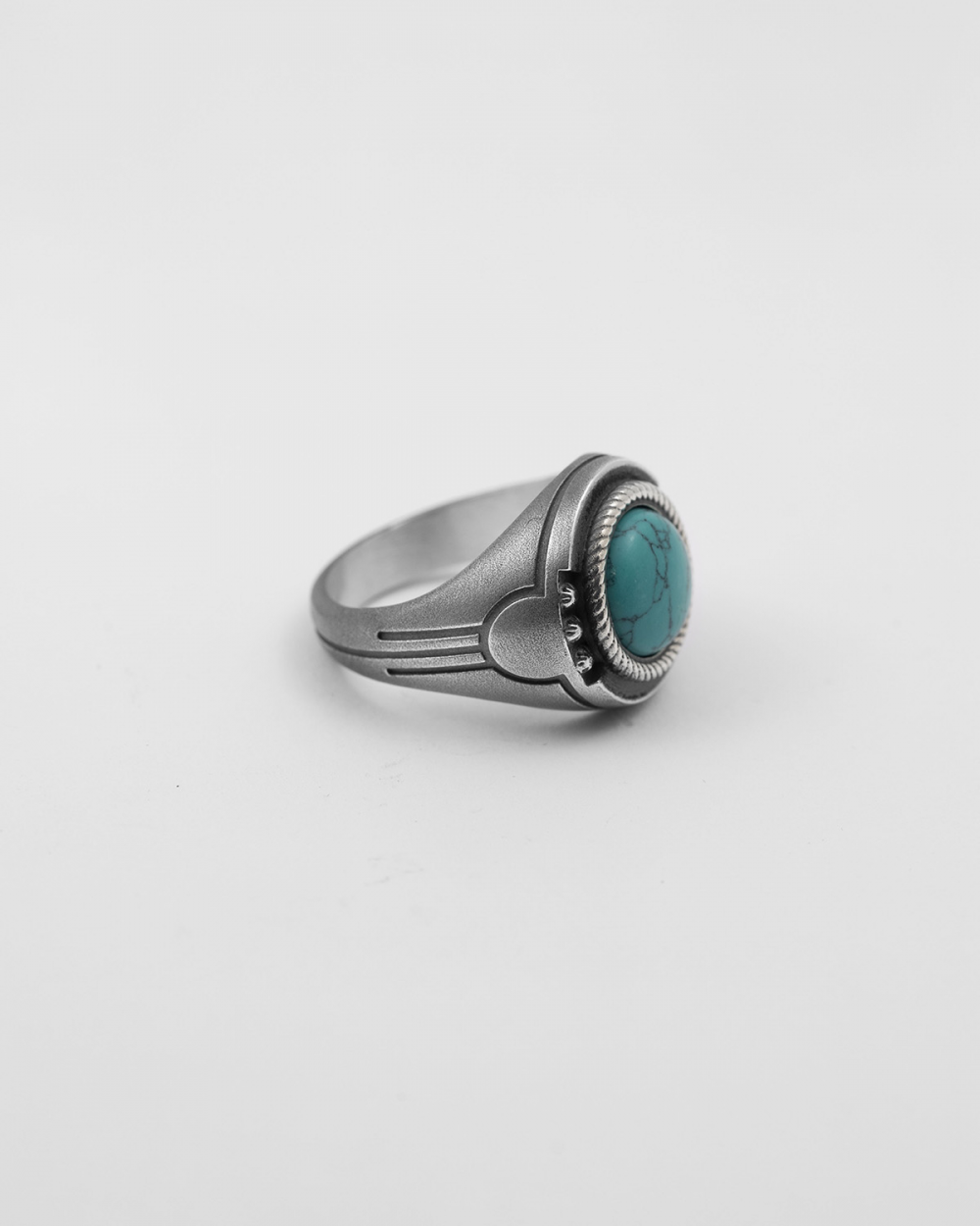 Nove25 ANELLO CHEVALIER FREGI GEOMETRICI TURCHESE Soddisfazione Garantita