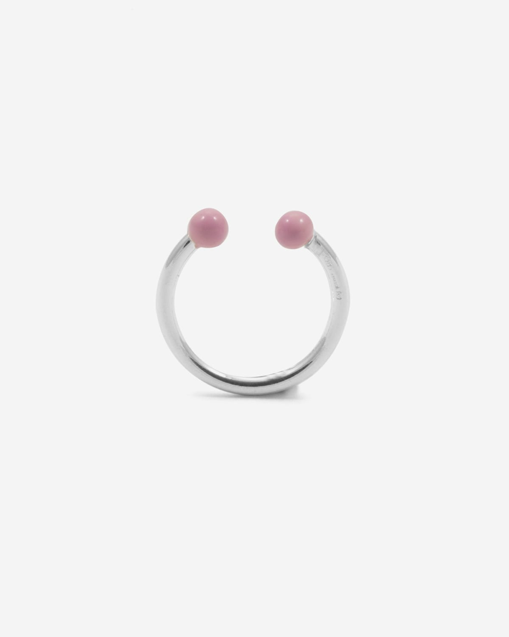 Nove25 ANELLO PIERCING SFERE GRANDE ROSA Nuovo