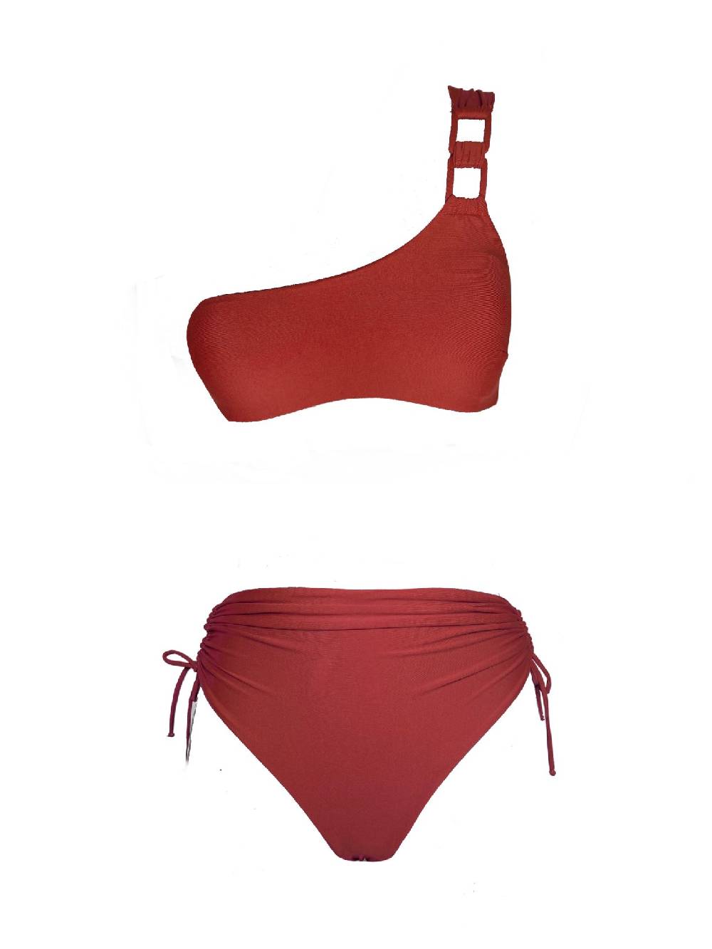 Olivia Gold Reggiseno Monospalla + Slip a vita alta drappeggiato I Più Venduti