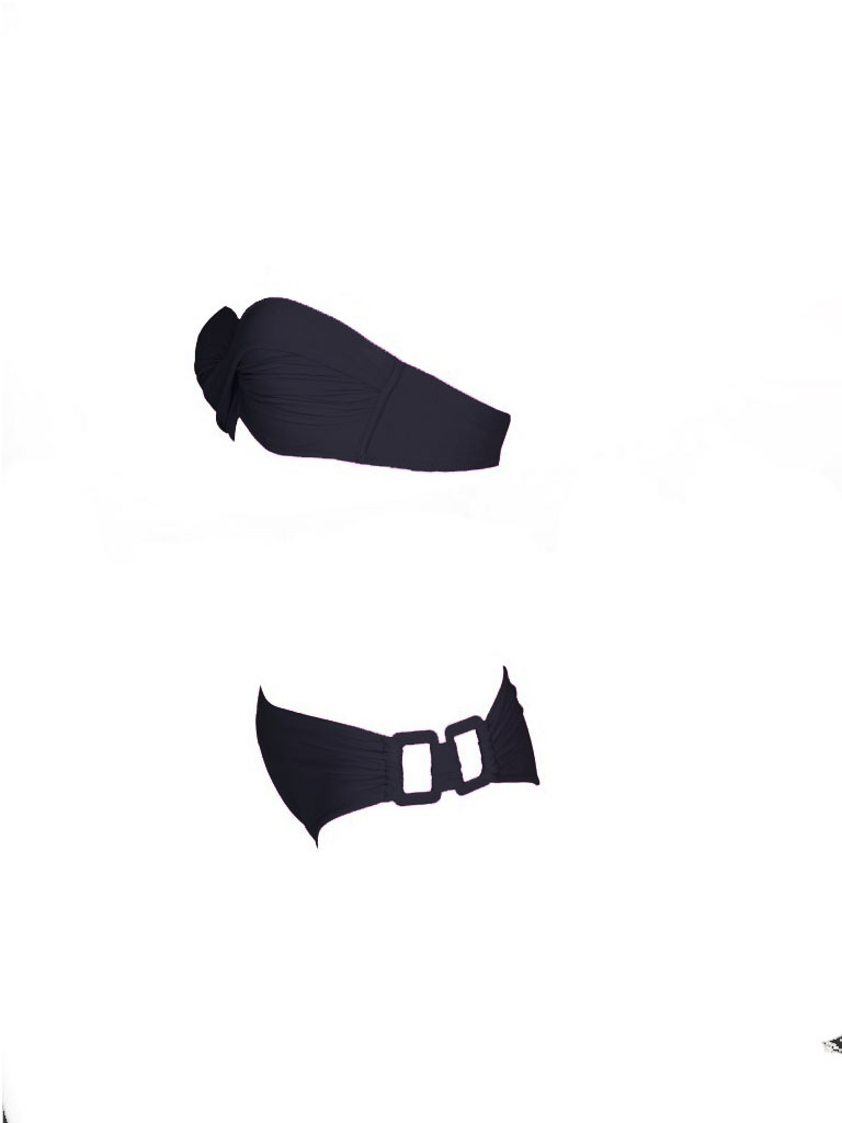 Olivia Gold Reggiseno a fascia + Slip con accessorio Nuovo