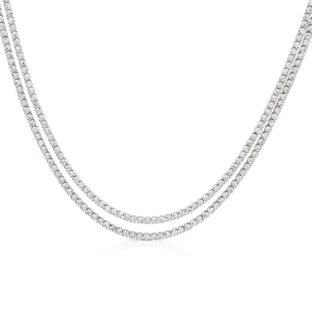 Opsobjects GLIMMER collana tennis doppio con pietre bianche Fino Al -60%