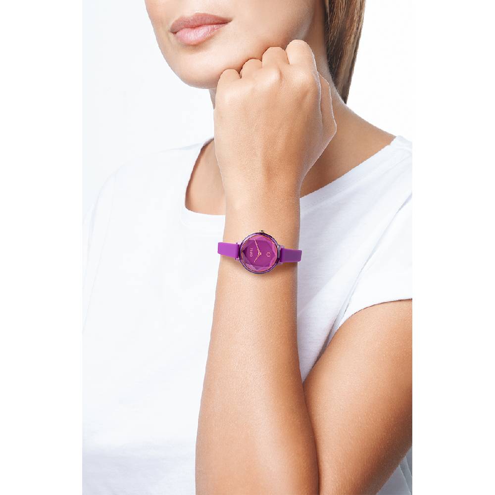 Opsobjects DIAMOND orologio con cinturino in silicone e vetro sfaccettato Italy