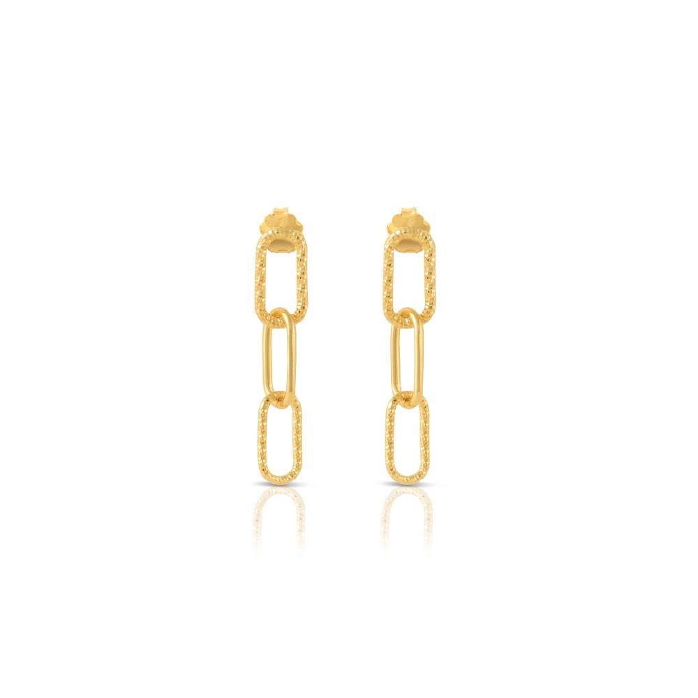 Opsobjects GRACE orecchini con due maglie ovali diamantate Qualità Garantita