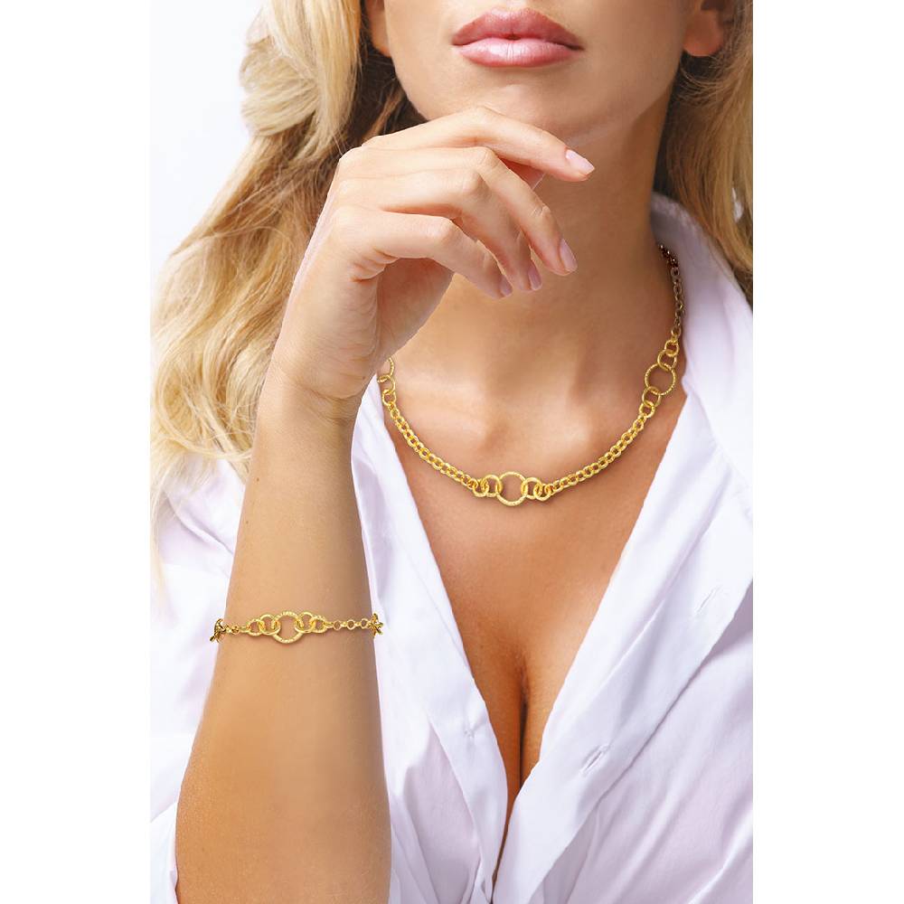 Opsobjects GRACE collana con maglie tonde diamantate Shopping Online