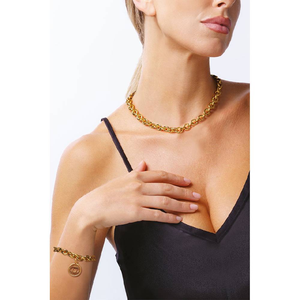 Opsobjects VICTORIA bracciale oro giallo con medaglia occhio Vendita Economica