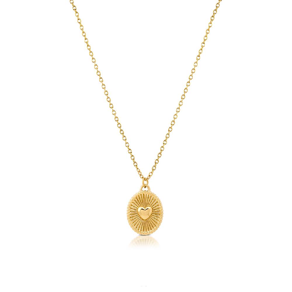 Opsobjects FALL IN LOVE collana pendente cuore ovale In Saldo
