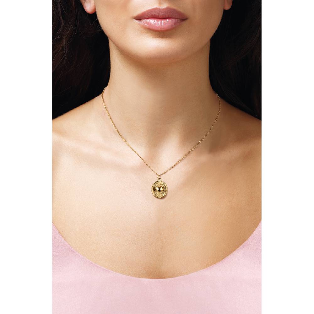 Opsobjects FALL IN LOVE collana pendente cuore ovale In Saldo